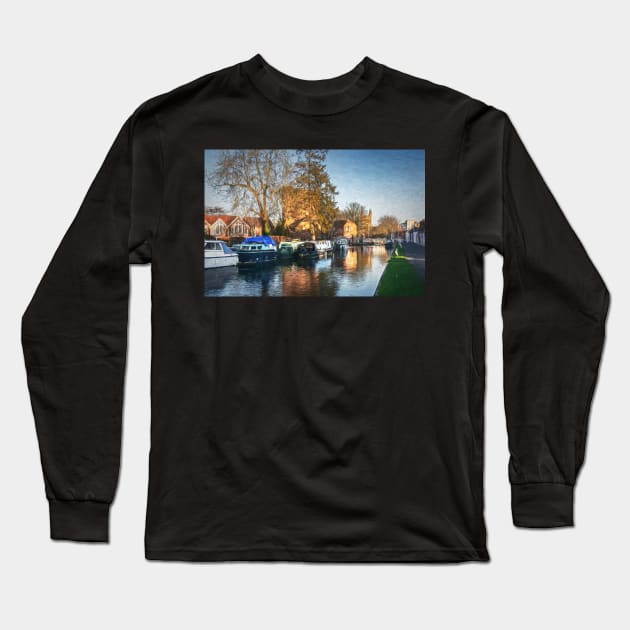 The Canal At Newbury Long Sleeve T-Shirt by IanWL